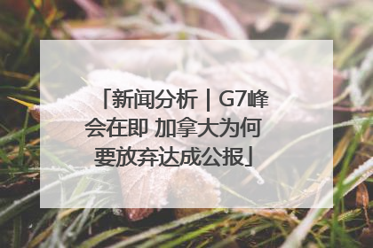 新闻分析｜G7峰会在即 加拿大为何要放弃达成公报