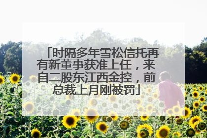 时隔多年雪松信托再有新董事获准上任，来自二股东江西金控，前总裁上月刚被罚