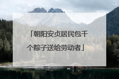 朝阳安贞居民包千个粽子送给劳动者