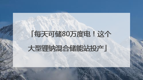 每天可储80万度电！这个大型锂钠混合储能站投产