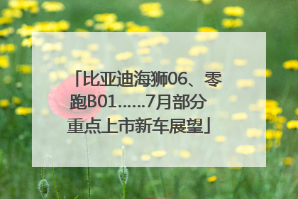 比亚迪海狮06、零跑B01……7月部分重点上市新车展望