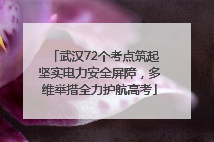武汉72个考点筑起坚实电力安全屏障，多维举措全力护航高考