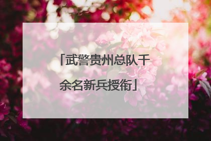武警贵州总队千余名新兵授衔