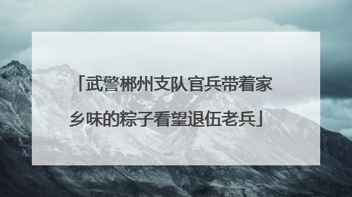 武警郴州支队官兵带着家乡味的粽子看望退伍老兵
