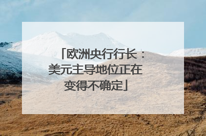 欧洲央行行长：美元主导地位正在变得不确定