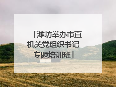 潍坊举办市直机关党组织书记专题培训班