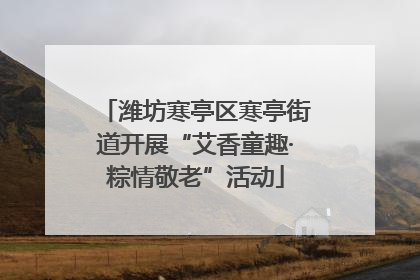 潍坊寒亭区寒亭街道开展“艾香童趣·粽情敬老”活动