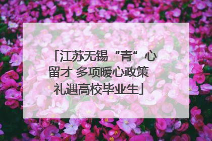 江苏无锡“青”心留才 多项暖心政策礼遇高校毕业生