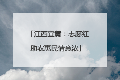 江西宜黄：志愿红助农惠民情意浓