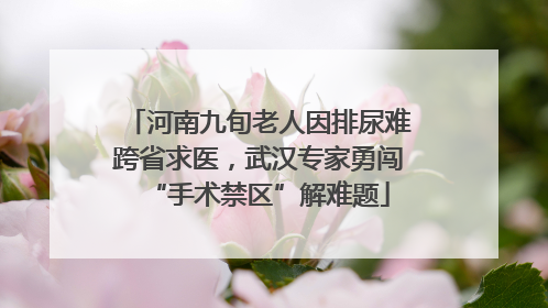 河南九旬老人因排尿难跨省求医，武汉专家勇闯“手术禁区”解难题