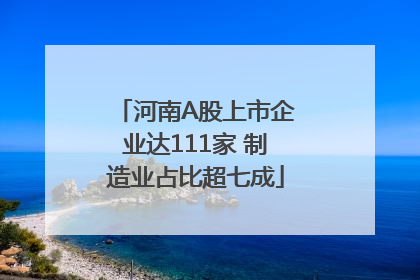 河南A股上市企业达111家 制造业占比超七成