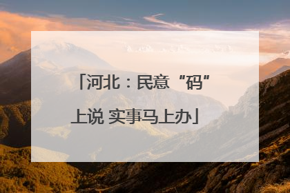 河北：民意“码”上说 实事马上办