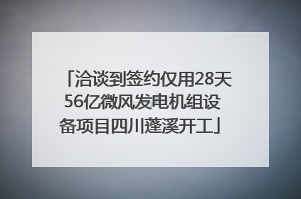 洽谈到签约仅用28天 56亿微风发电机组设备项目四川蓬溪开工