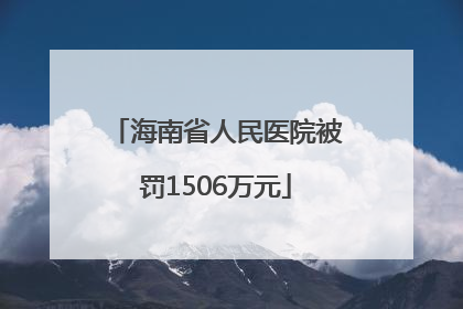 海南省人民医院被罚1506万元