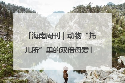海南周刊｜动物“托儿所”里的双倍母爱