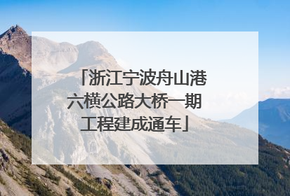 浙江宁波舟山港六横公路大桥一期工程建成通车