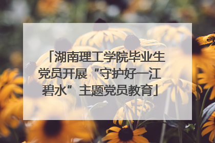 湖南理工学院毕业生党员开展“守护好一江碧水”主题党员教育