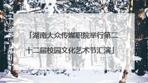湖南大众传媒职院举行第二十二届校园文化艺术节汇演