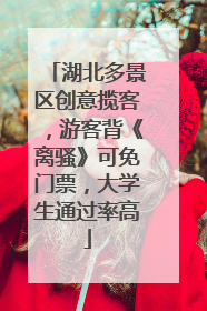湖北多景区创意揽客，游客背《离骚》可免门票，大学生通过率高