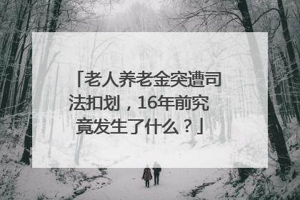 老人养老金突遭司法扣划，16年前究竟发生了什么？
