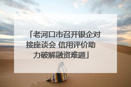 老河口市召开银企对接座谈会 信用评价助力破解融资难题