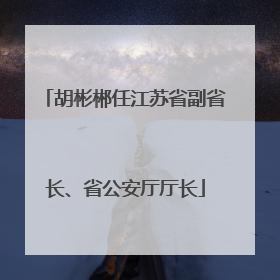 胡彬郴任江苏省副省长、省公安厅厅长