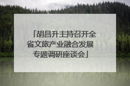 胡昌升主持召开全省文旅产业融合发展专题调研座谈会