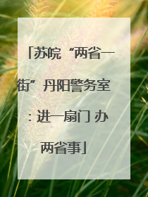 苏皖“两省一街”丹阳警务室：进一扇门 办两省事