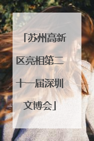 苏州高新区亮相第二十一届深圳文博会