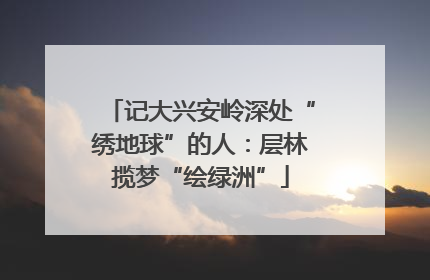 记大兴安岭深处“绣地球”的人：层林揽梦“绘绿洲”