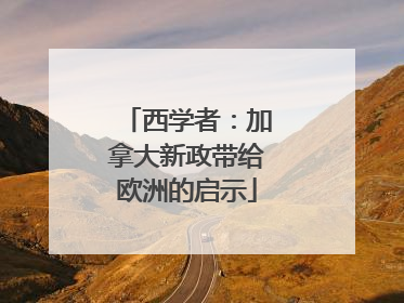 西学者：加拿大新政带给欧洲的启示