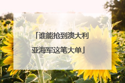 谁能抢到澳大利亚海军这笔大单