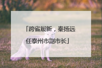跨省履新，秦扬远任泰州市副市长
