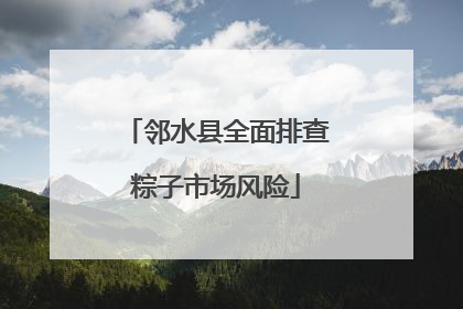 邻水县全面排查粽子市场风险