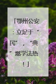 鄂州公安：立足于“民”，“典”燃学法热！