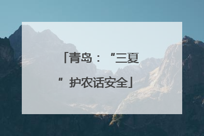 青岛：“三夏”护农话安全