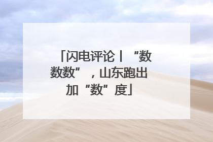 闪电评论丨“数数数”，山东跑出加“数”度