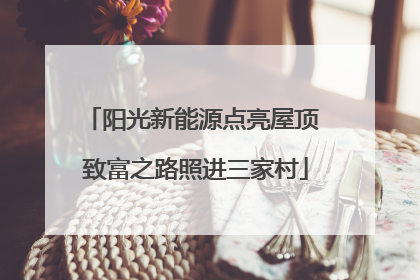 阳光新能源点亮屋顶 致富之路照进三家村