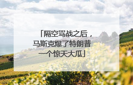 隔空骂战之后，马斯克爆了特朗普一个惊天大瓜