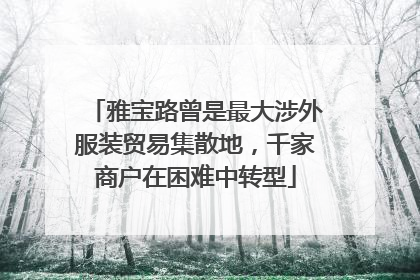 雅宝路曾是最大涉外服装贸易集散地，千家商户在困难中转型