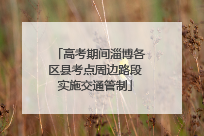 高考期间淄博各区县考点周边路段实施交通管制