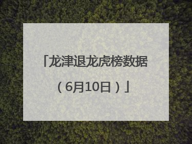 龙津退龙虎榜数据（6月10日）