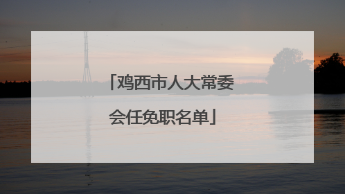 鸡西市人大常委会任免职名单