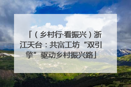 （乡村行·看振兴）浙江天台：共富工坊“双引擎”驱动乡村振兴路