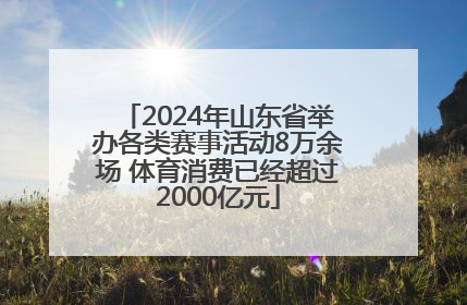 2024年山东省举办各类赛事活动8万余场 体育消费已经超过2000亿元
