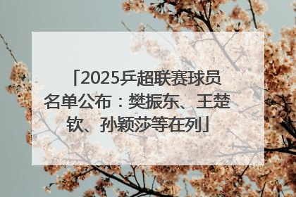 2025乒超联赛球员名单公布：樊振东、王楚钦、孙颖莎等在列