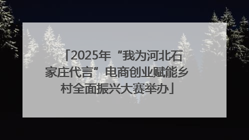2025年“我为河北石家庄代言”电商创业赋能乡村全面振兴大赛举办