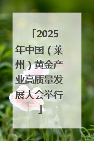 2025年中国（莱州）黄金产业高质量发展大会举行