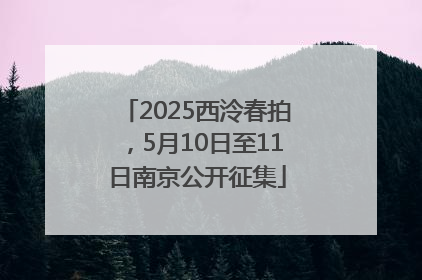 2025西泠春拍，5月10日至11日南京公开征集