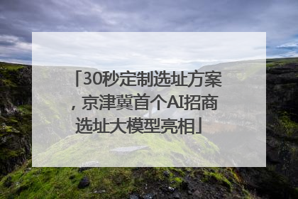 30秒定制选址方案，京津冀首个AI招商选址大模型亮相